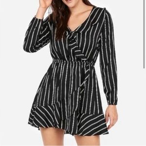 Express Ruffle Elastic Waist Wrap Dress NWT